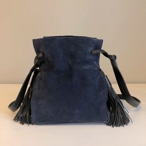 Allsaints Suede Tassel Bucket Bag